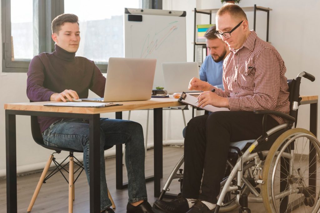Nevada employee discussing a workplace disability accommodation with an employment attorney