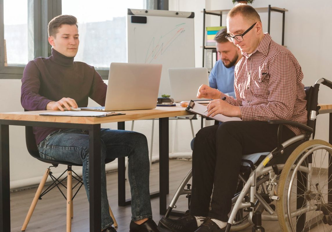 Nevada employee discussing a workplace disability accommodation with an employment attorney
