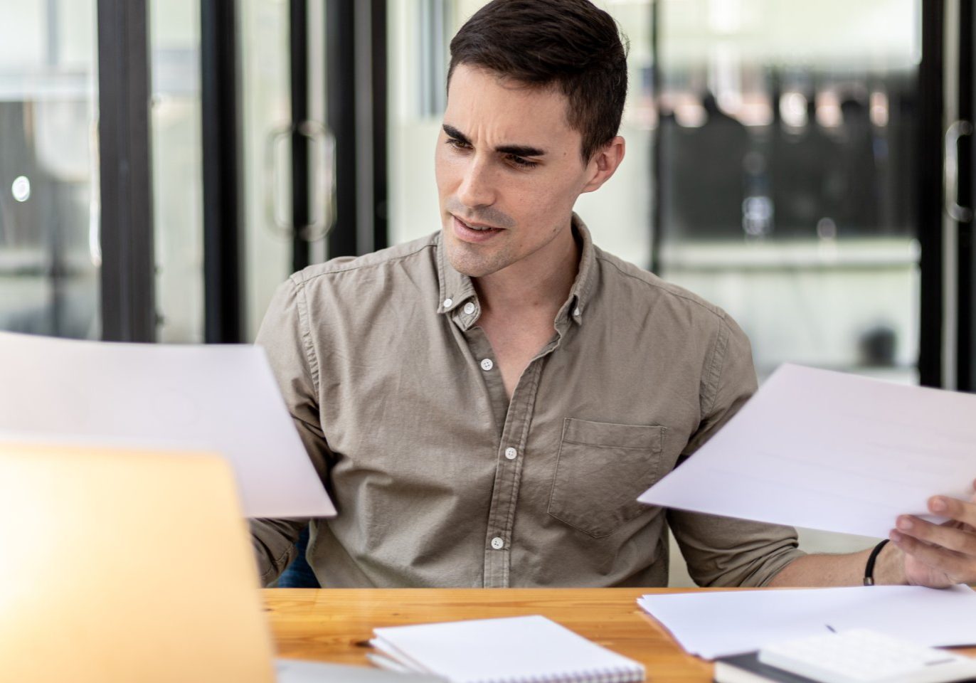 Employee reviewing evidence for a wrongful termination claim in Nevada
